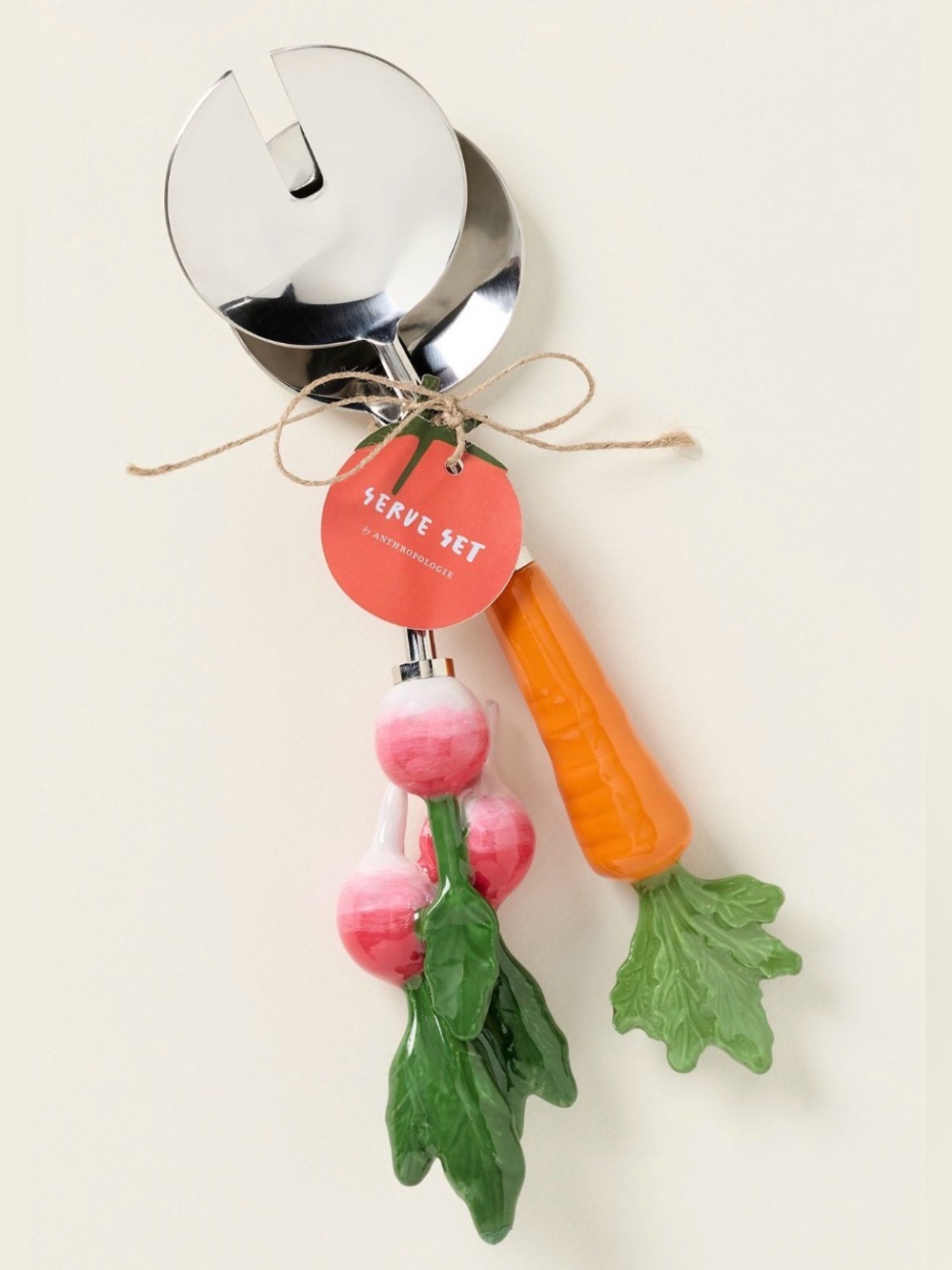 Anthropologie Crudité Serve Set Carrot Turnip Set of 2 Cottagecore Ceramic New - Picture 3 of 7